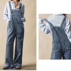 NEW 2026 Printed Denim Overalls Jumpsuit XLarge  - Salopette denim
